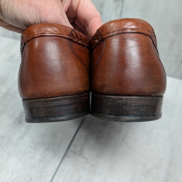 Allen Edmunds Maxfield Brown Moc Toe Tassel Mens Loafer Shoe Size 9.5 D - Picture 8 of 13